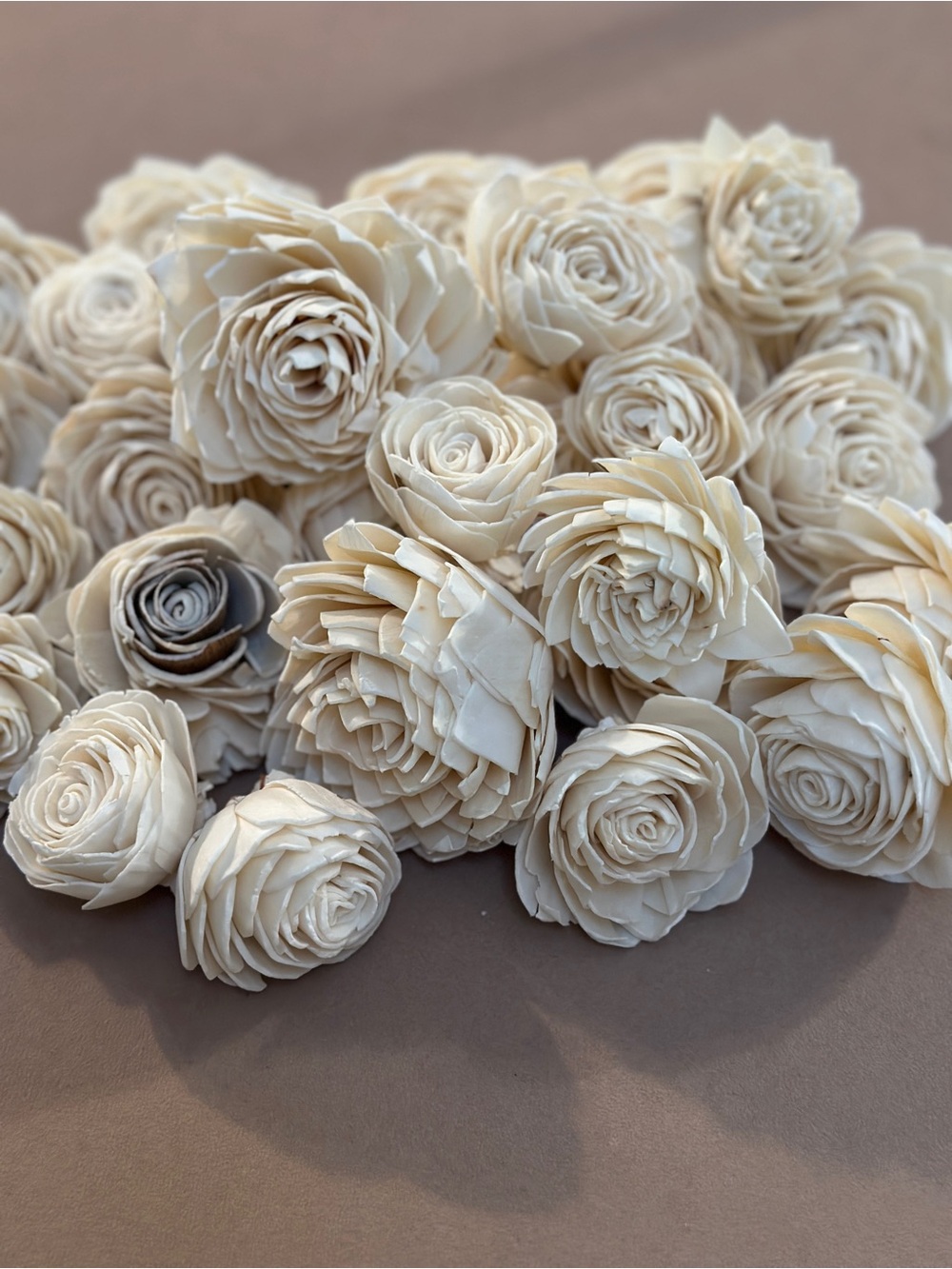 Wood Sola Flowers - bag of 25 for weddings crafts SECONDS IMPERFECT READ DESCRIP